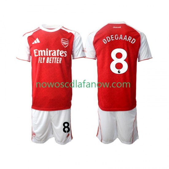 Koszulka Arsenal Martin Odegaard 8 Dziecięca Domowy Komplet 2025-2026 Krótkie Rękawy