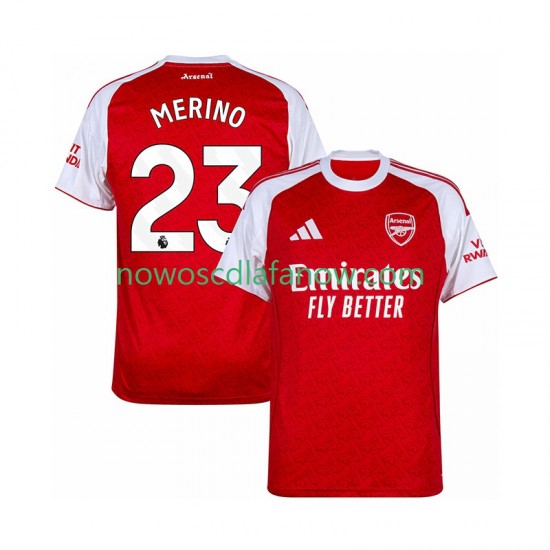 Koszulka Arsenal Merino 23 Męska Domowy Komplet 2025-2026 Krótkie Rękawy