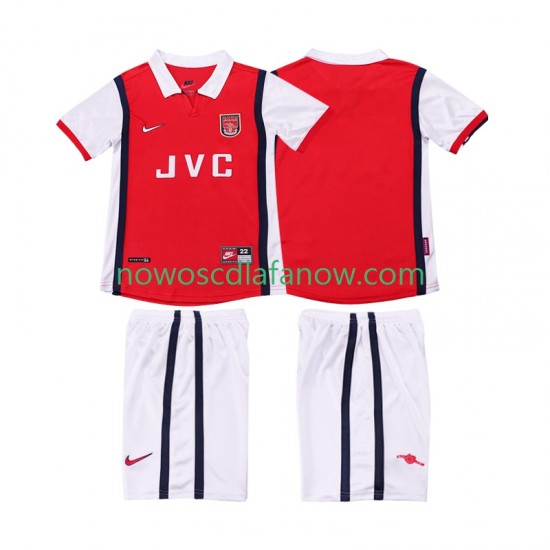 Koszulka Arsenal Retro Dziecięca Domowy Komplet 1998 1999 Krótkie Rękawy