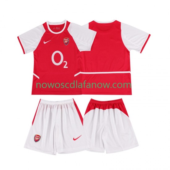 Koszulka Arsenal 2003 Retro Dziecięca Domowy Komplet 2002 Krótkie Rękawy