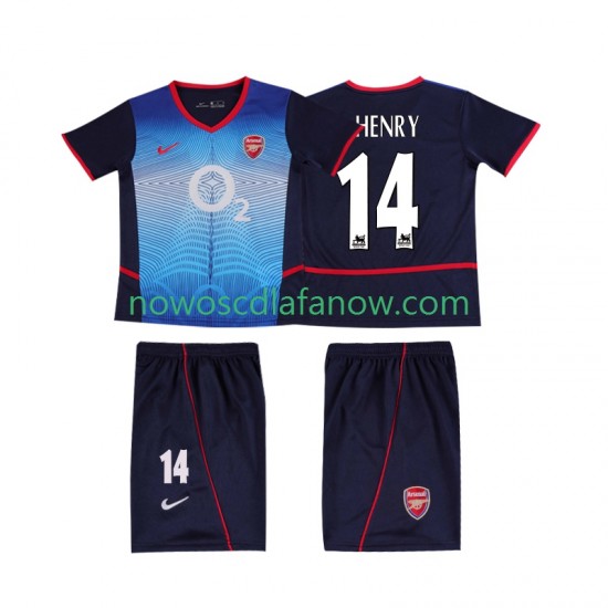 Koszulka Arsenal Thierry Henry 14 Retro Dziecięca Wyjazdowy Komplet 2004 2002 Krótkie Rękawy