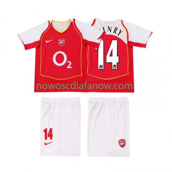 Koszulka Arsenal Thierry Henry 14 2005 Retro Dziecięca Domowy Komplet 2004 Krótkie Rękawy