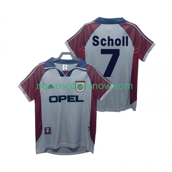 Koszulka Bayern Monachium Scholl 7 Retro Męska Trzeci Komplet 1998 1999 Krótkie Rękawy