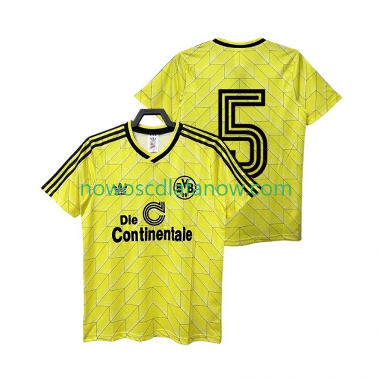 Koszulka Borussia Dortmund 5 1988 1989 Retro Męska Domowy Komplet Krótkie Rękawy