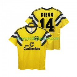 Koszulka Borussia Dortmund DIEGO 14 DFB-POKAL 1989 Retro Męska Domowy Komplet Krótkie Rękawy