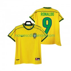Koszulka Reprezentacja Brazylii RONALDO 9 Retro Męska Domowy Komplet 1998 Krótkie Rękawy