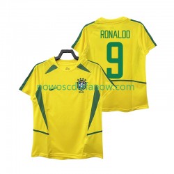 Koszulka Reprezentacja Brazylii Ronaldo 9 Retro Męska Domowy Komplet 2002 Krótkie Rękawy