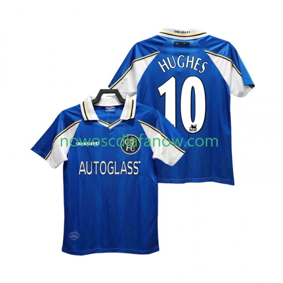 Koszulka Chelsea HUGHES 10 1997 Retro Męska Domowy Komplet 1999 Krótkie Rękawy