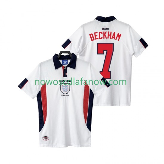 Koszulka Reprezentacja Anglii BECKHAM 7 Retro Męska Domowy Komplet 1998 Krótkie Rękawy