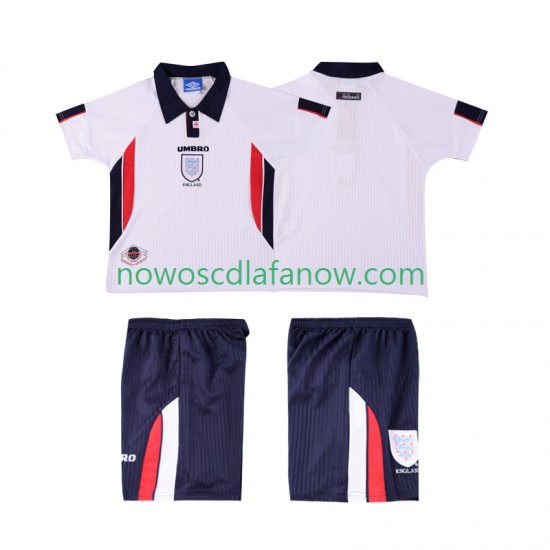 Koszulka Reprezentacja Anglii Retro Dziecięca Domowy Komplet 1998 Krótkie Rękawy