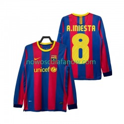 Koszulka FC Barcelona A INIESTA 8 Retro Męska Domowy Komplet 2011 2010 Długie Rękawy