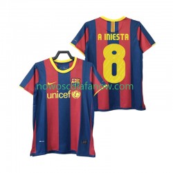 Koszulka FC Barcelona A INIESTA 8 Retro Męska Domowy Komplet 2011 2010 Krótkie Rękawy