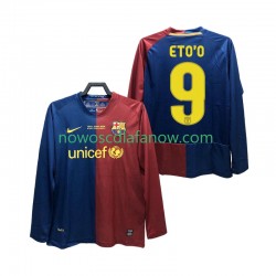 Koszulka FC Barcelona ETO O 9 Champions League 2009 Retro Męska Domowy Komplet 2008 Długie Rękawy
