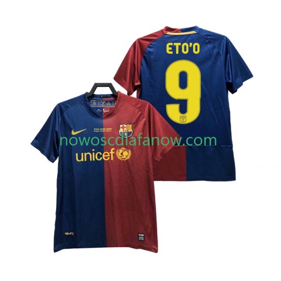 Koszulka FC Barcelona ETO O 9 Champions League 2009 Retro Męska Domowy Komplet 2008 Krótkie Rękawy