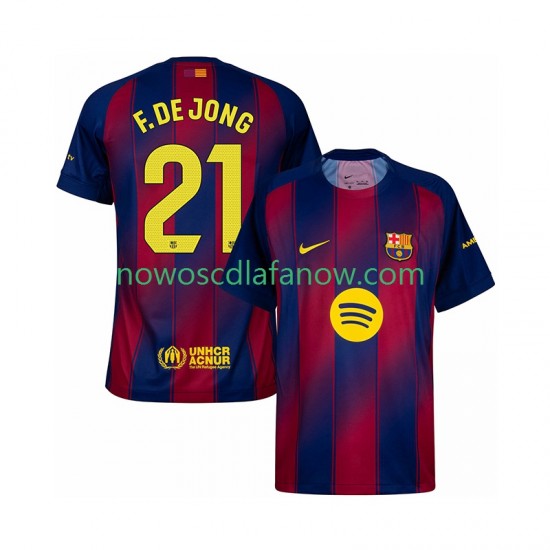 Koszulka FC Barcelona Frenkie de Jong 21 Męska Domowy Komplet 2025-2026 Krótkie Rękawy
