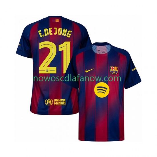 Koszulka FC Barcelona Frenkie de Jong 21 Champions League Męska Domowy Komplet 2025-2026 Krótkie Rękawy