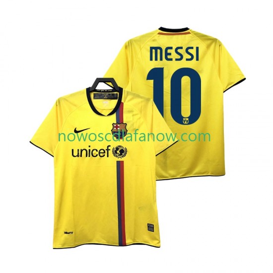 Koszulka FC Barcelona Lionel Messi 10 2009 Retro Męska Wyjazdowy Komplet 2008 Krótkie Rękawy