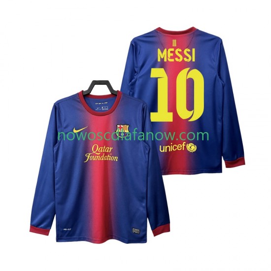 Koszulka FC Barcelona Lionel Messi 10 2012 2013 Retro Męska Domowy Komplet Długie Rękawy