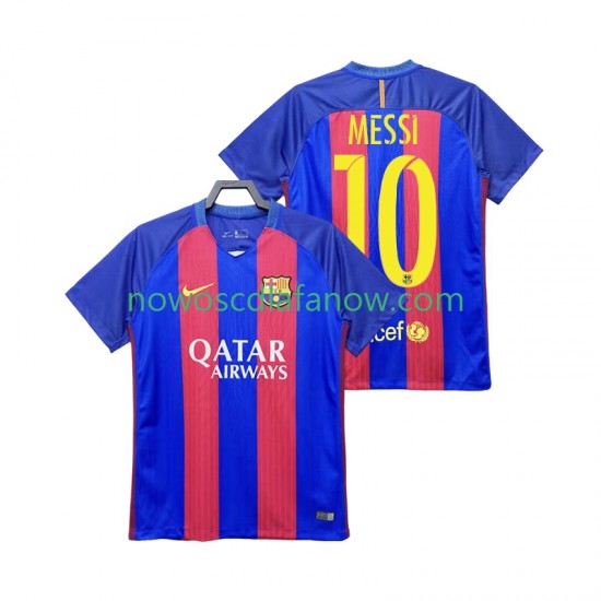 Koszulka FC Barcelona Lionel Messi 10 2016 2017 Retro Męska Domowy Komplet Krótkie Rękawy