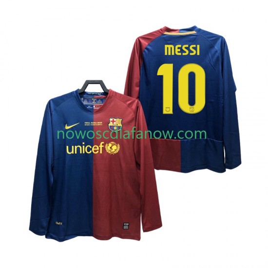 Koszulka FC Barcelona Lionel Messi 10 Champions League 2009 Retro Męska Domowy Komplet 2008 Długie Rękawy