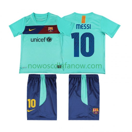 Koszulka FC Barcelona Lionel Messi 10 Retro Dziecięca Wyjazdowy Komplet 2011 2010 Krótkie Rękawy