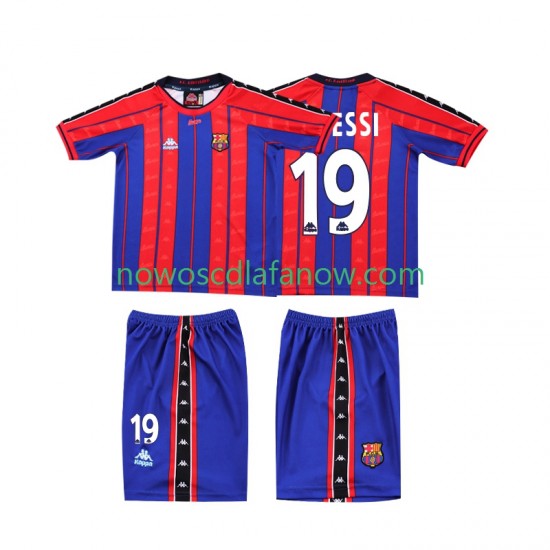 Koszulka FC Barcelona Lionel Messi 19 1997 Retro Dziecięca Domowy Komplet 1998 Krótkie Rękawy