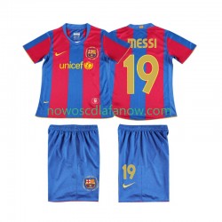 Koszulka FC Barcelona Lionel Messi 19 2007 Retro Dziecięca Domowy Komplet 2008 Krótkie Rękawy