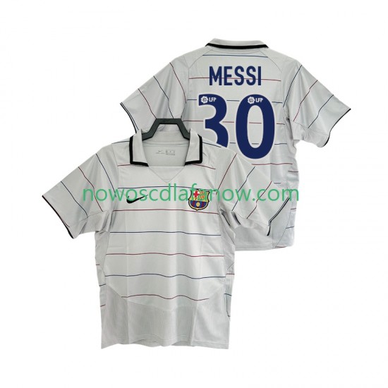 Koszulka FC Barcelona Lionel Messi 30 2003 Retro Męska Wyjazdowy Komplet 2004 Krótkie Rękawy