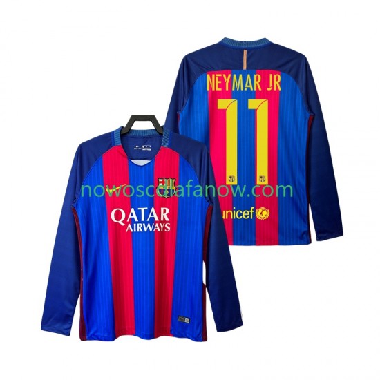 Koszulka FC Barcelona Neymar JR 11 2016 2017 Retro Męska Domowy Komplet Długie Rękawy