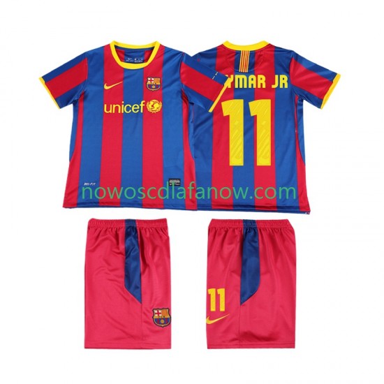 Koszulka FC Barcelona Neymar JR 11 Retro Dziecięca Domowy Komplet 2011 2010 Krótkie Rękawy