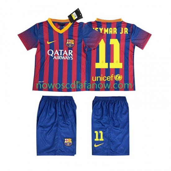 Koszulka FC Barcelona Neymar JR 11 2013 2014 Retro Dziecięca Domowy Komplet Krótkie Rękawy