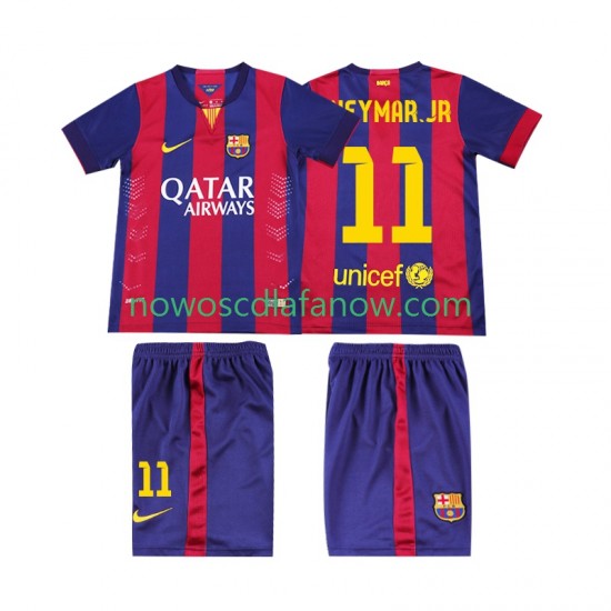 Koszulka FC Barcelona Neymar JR 11 2014 2015 Retro Dziecięca Domowy Komplet Krótkie Rękawy