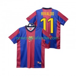 Koszulka FC Barcelona RIVALDO 11 Retro Męska Domowy Komplet 1998 1999 Krótkie Rękawy