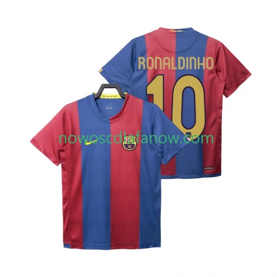 Koszulka FC Barcelona RONALDINHO 10 2007 Retro Męska Domowy Komplet 2006 Krótkie Rękawy