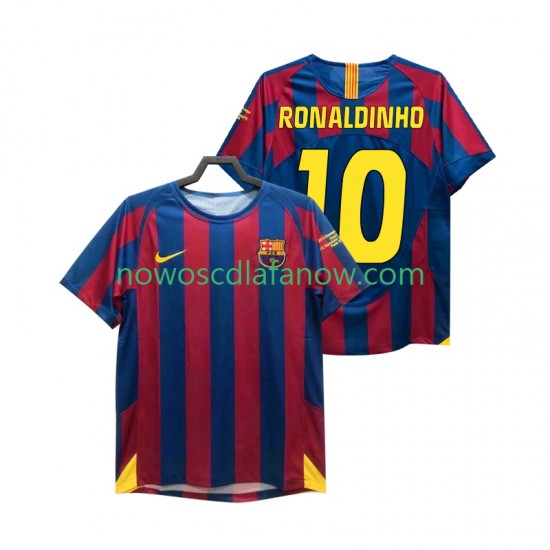 Koszulka FC Barcelona RONALDINHO 10 Champions League 2005 Retro Męska Domowy Komplet 2006 Krótkie Rękawy