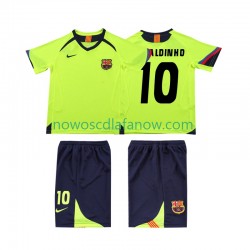 Koszulka FC Barcelona RONALDINHO 10 2005 Retro Dziecięca Wyjazdowy Komplet 2006 Krótkie Rękawy