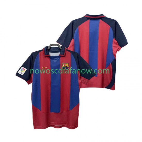 Koszulka FC Barcelona 2003 Retro Męska Domowy Komplet 2004 Krótkie Rękawy