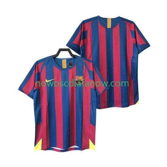 Koszulka FC Barcelona 2005 Retro Męska Domowy Komplet 2006 Krótkie Rękawy