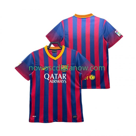 Koszulka FC Barcelona 2013 2014 Retro Męska Domowy Komplet Krótkie Rękawy