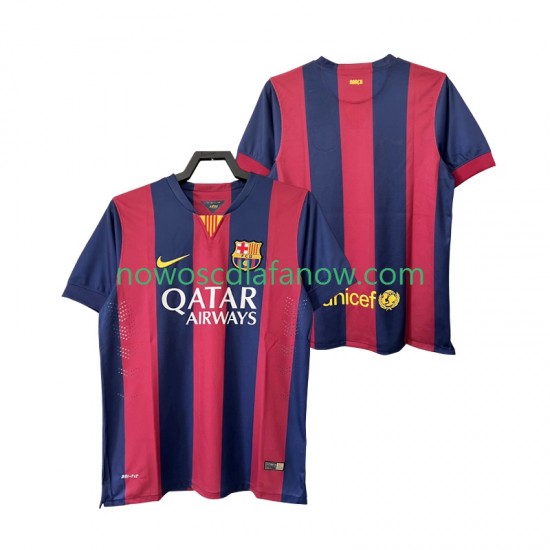 Koszulka FC Barcelona 2014 2015 Retro Męska Domowy Komplet Krótkie Rękawy