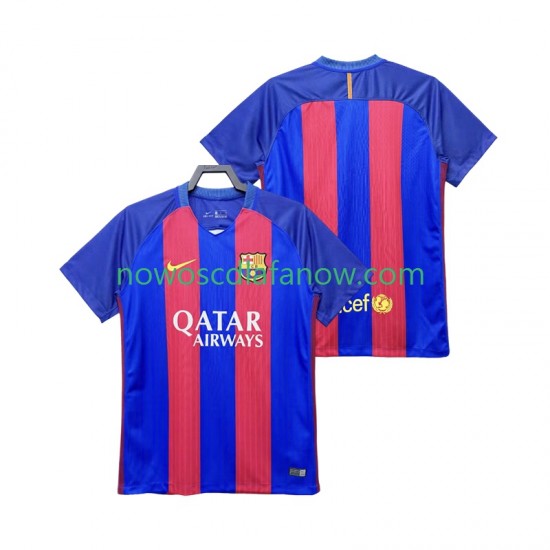 Koszulka FC Barcelona 2016 2017 Retro Męska Domowy Komplet Krótkie Rękawy