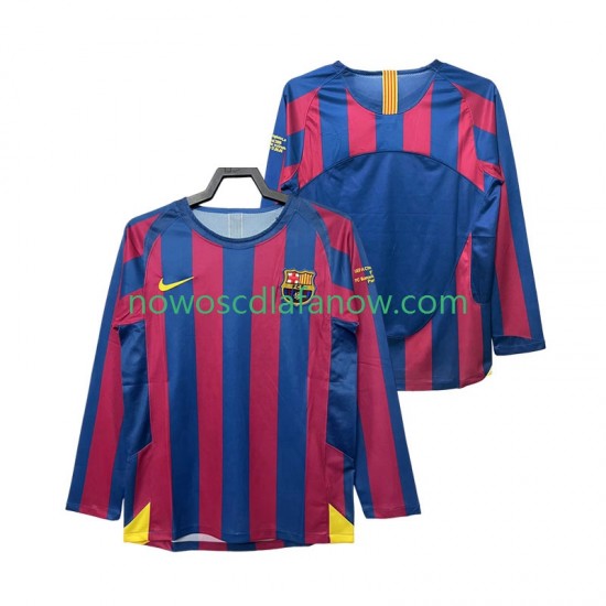 Koszulka FC Barcelona Champions League 2005 Retro Męska Domowy Komplet 2006 Długie Rękawy