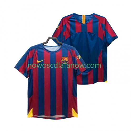 Koszulka FC Barcelona Champions League 2005 Retro Męska Domowy Komplet 2006 Krótkie Rękawy