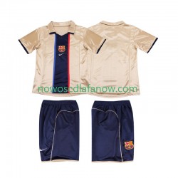 Koszulka FC Barcelona 2001 Retro Dziecięca Wyjazdowy Komplet 2002 Krótkie Rękawy