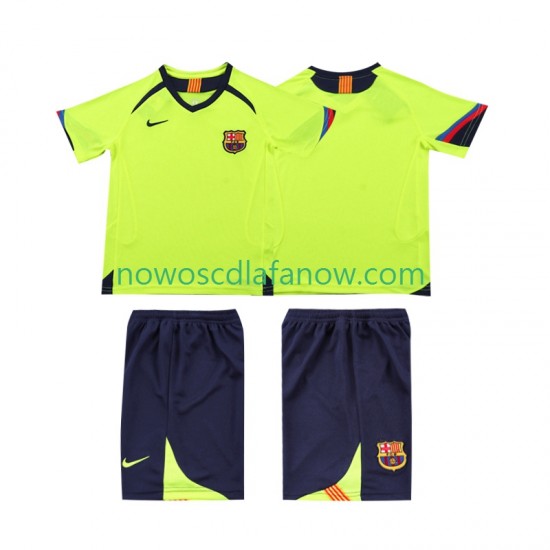 Koszulka FC Barcelona 2005 Retro Dziecięca Wyjazdowy Komplet 2006 Krótkie Rękawy