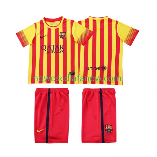 Koszulka FC Barcelona 2013 2014 Retro Dziecięca Wyjazdowy Komplet Krótkie Rękawy