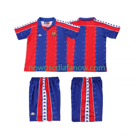 Koszulka FC Barcelona 1992 1995 Retro Dziecięca Domowy Komplet Krótkie Rękawy