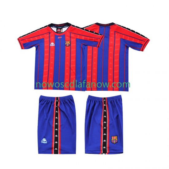 Koszulka FC Barcelona 1997 Retro Dziecięca Domowy Komplet 1998 Krótkie Rękawy
