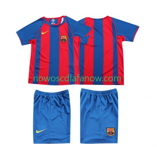 Koszulka FC Barcelona 2005 Retro Dziecięca Domowy Komplet 2004 Krótkie Rękawy
