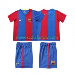 Koszulka FC Barcelona 2007 Retro Dziecięca Domowy Komplet 2006 Krótkie Rękawy